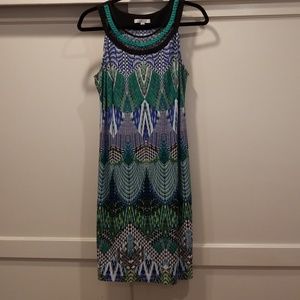 Sandra Darren Geometric Print Dress